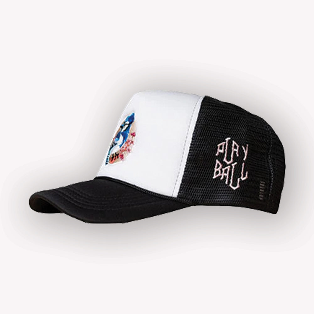 Brimz - Blue Jay Sakura Trucker - White/Black
