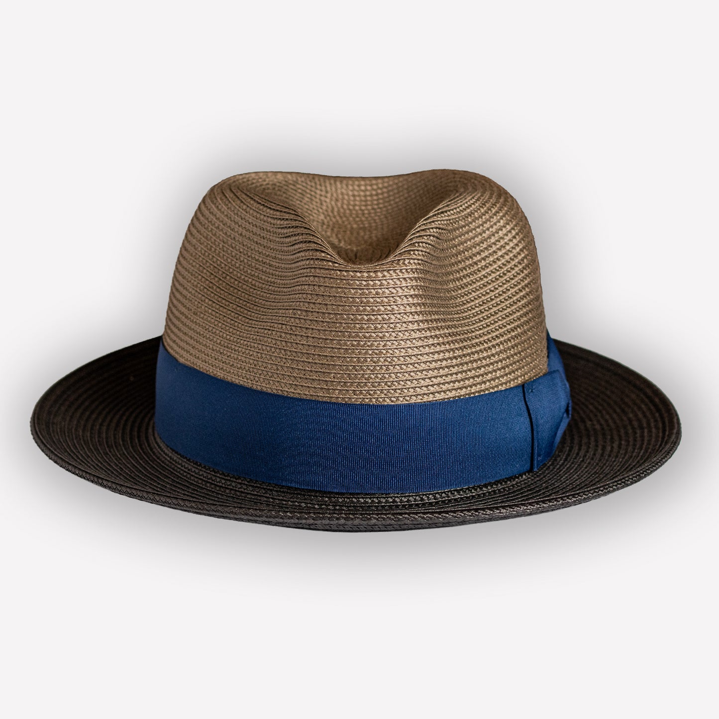 Toyo Straw Fedora - Black/blue