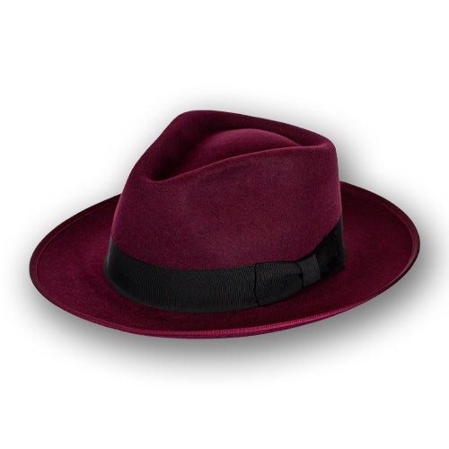 The Don Corleone Fur Felt Fedora - Burgundy