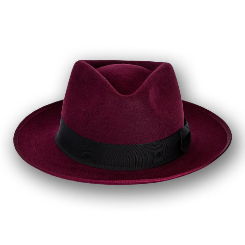 The Don Corleone Fur Felt Fedora - Burgundy