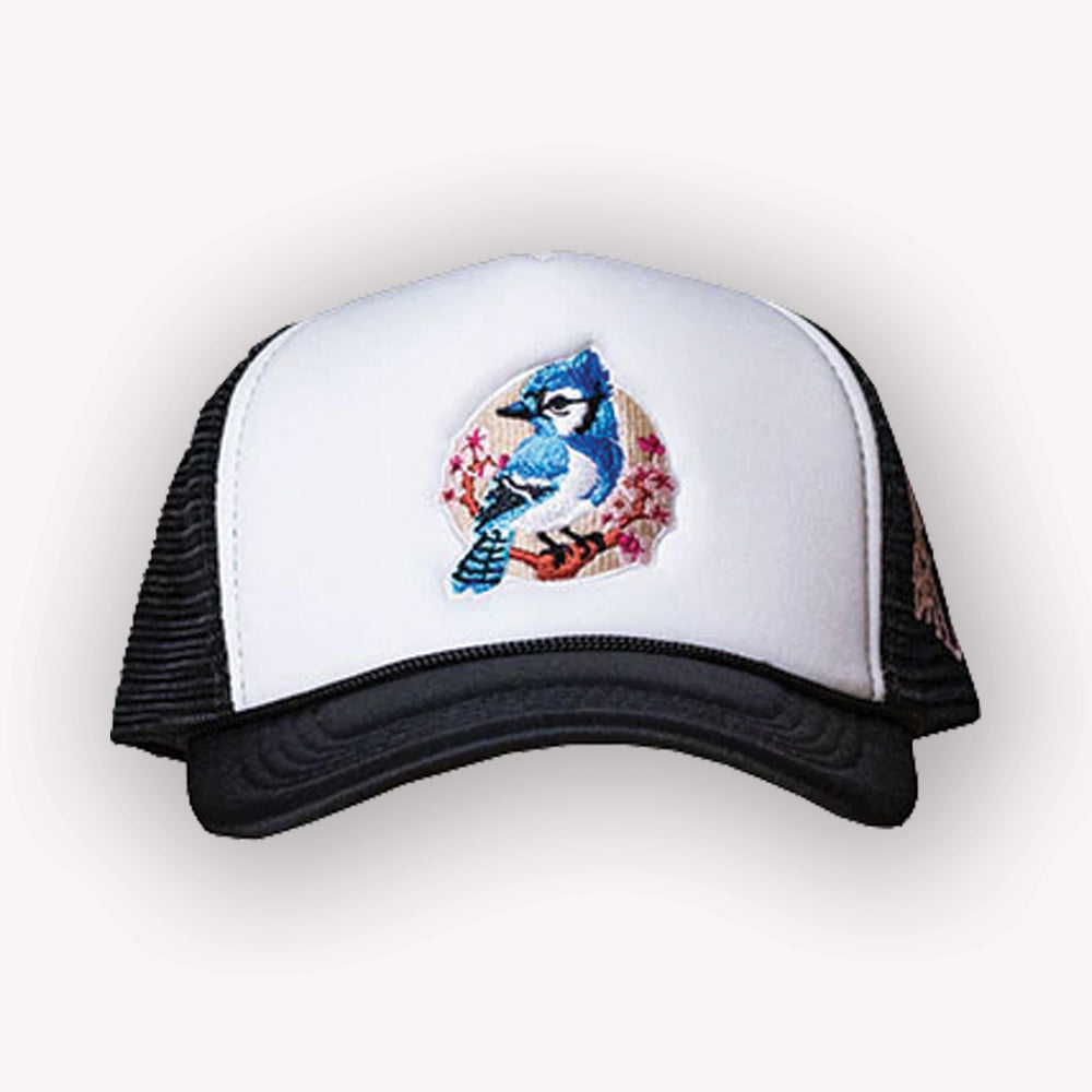 Brimz - Blue Jay Sakura Trucker - White/Black