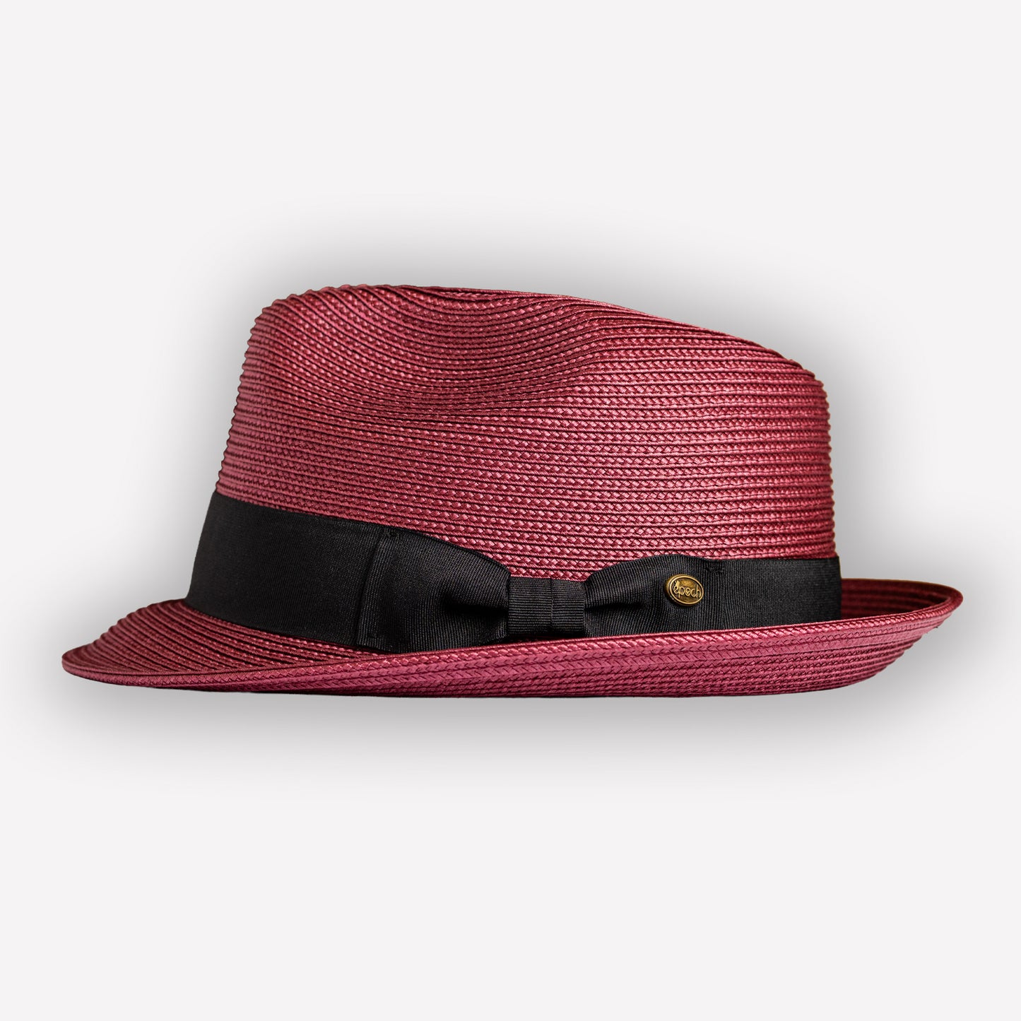 Toyo Straw Fedora - Burgundy