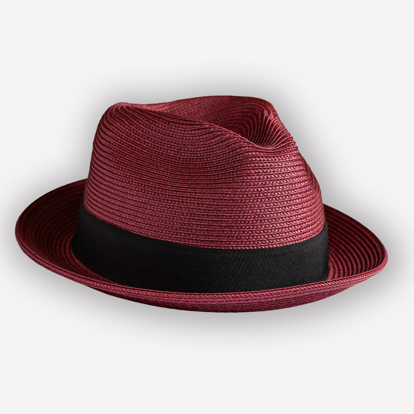 Toyo Straw Fedora - Burgundy