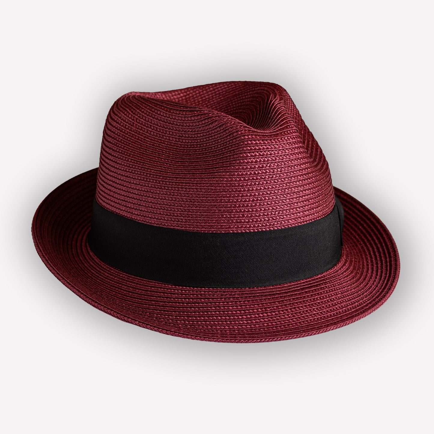 Toyo Straw Fedora - Burgundy