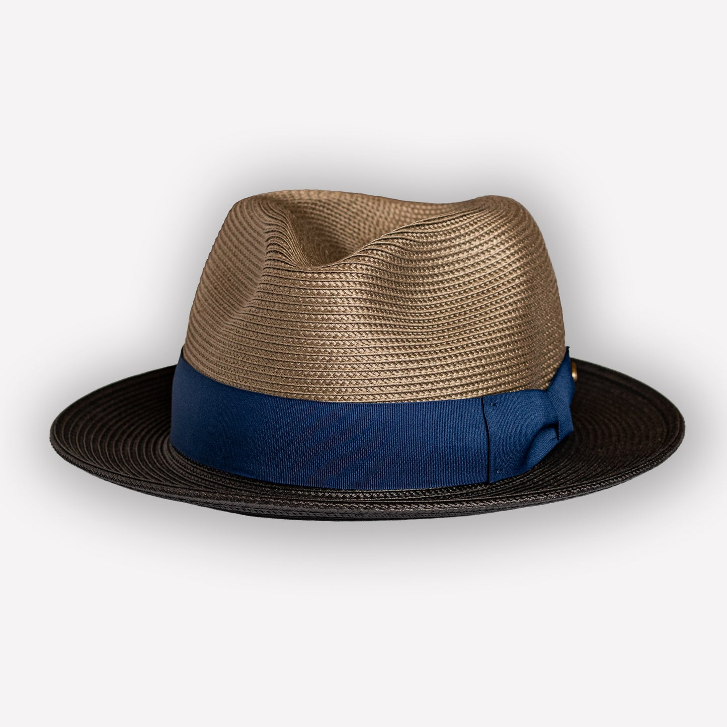 Toyo Straw Fedora - Black/blue