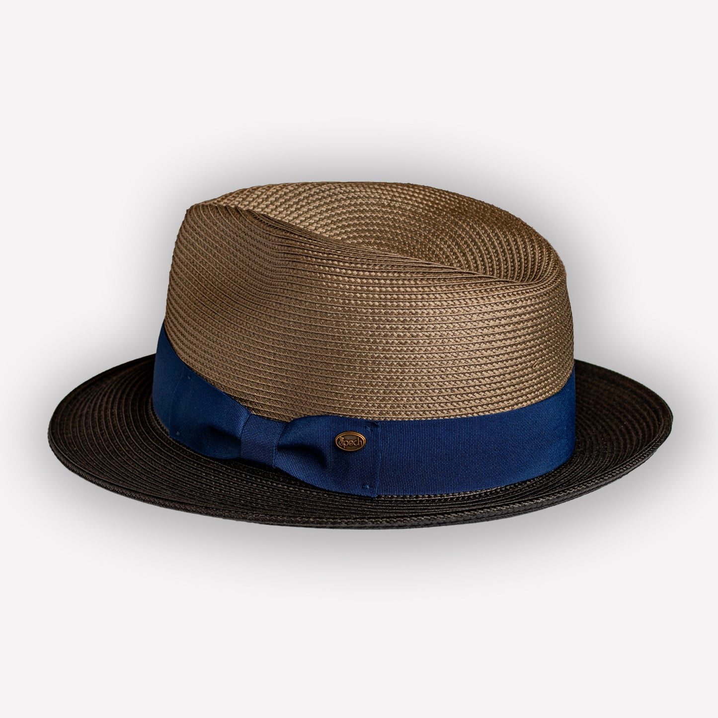 Toyo Straw Fedora - Black/blue