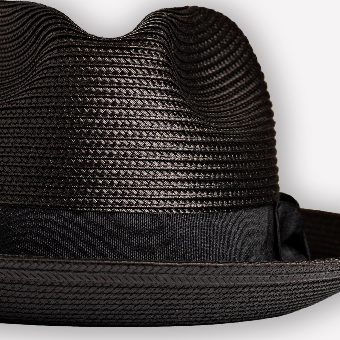 Toyo Straw Fedora - Black
