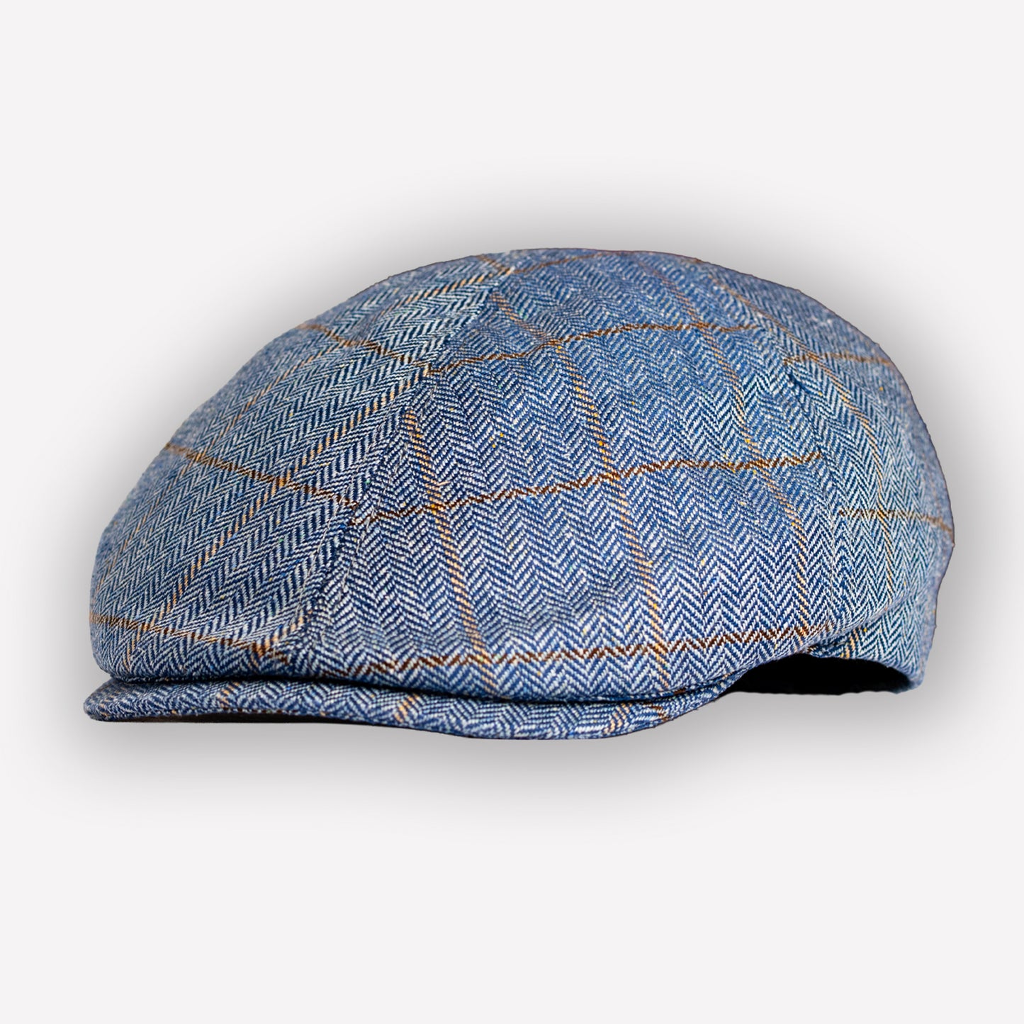 Italian Silk Flatcap - Blue tweed