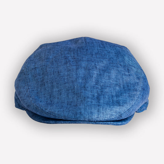 Linen Flatcap - Blue