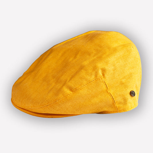 Linen Flatcap - Yellow