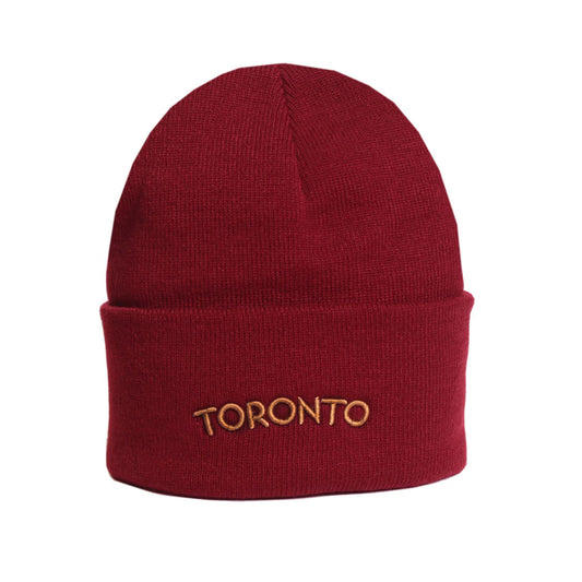 The Toronto Beanie_Burgundy_Gold