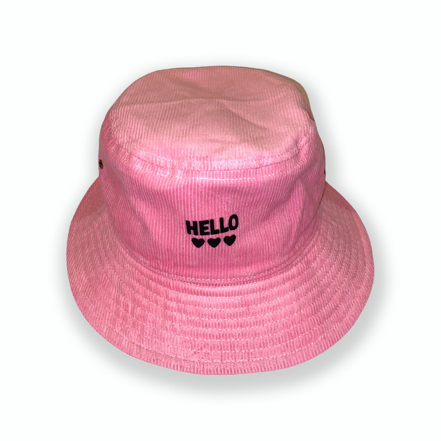 Hello Three Hearts Bucket Hat - Pink