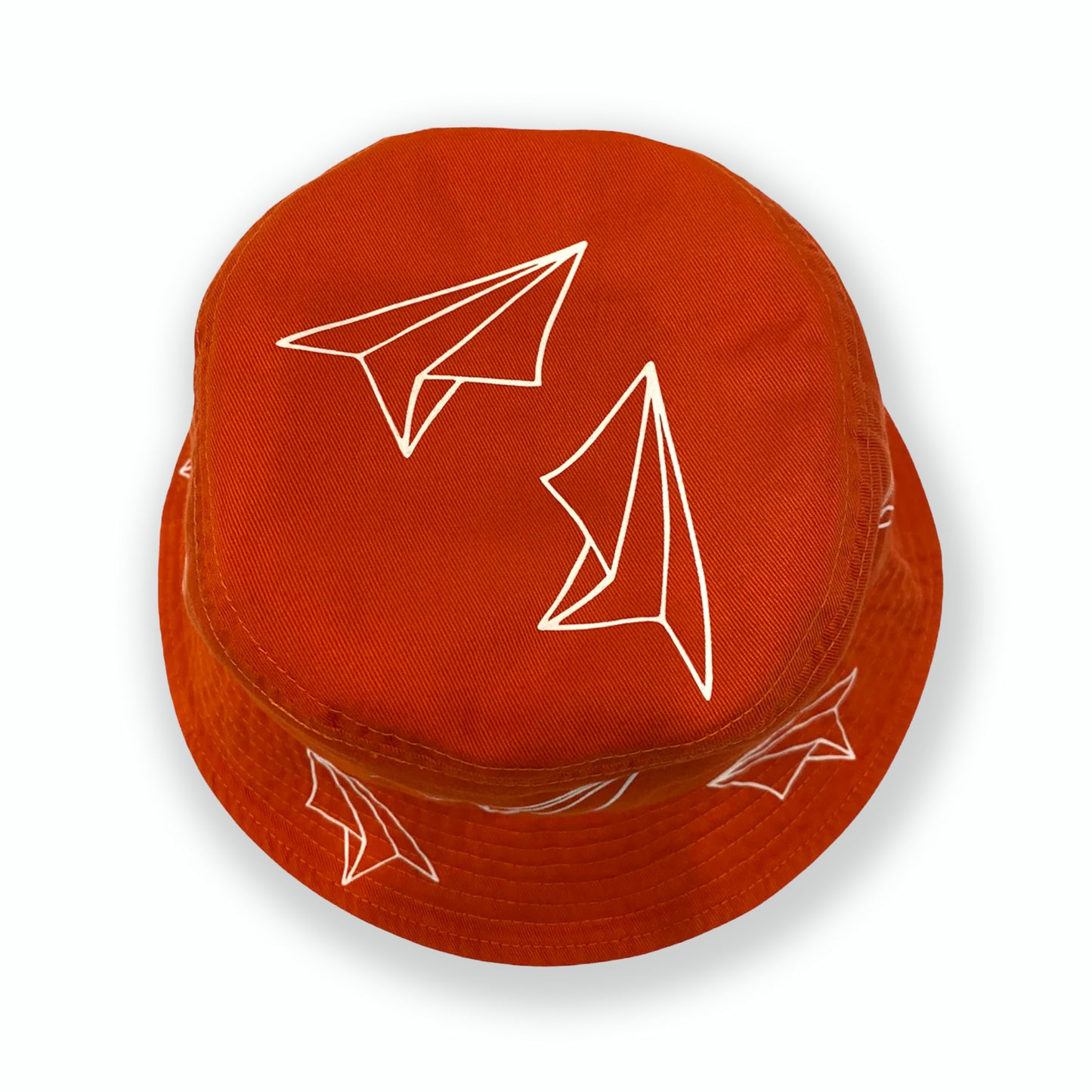 Japanese Origami Paper Plane Bucket Hat - Orange