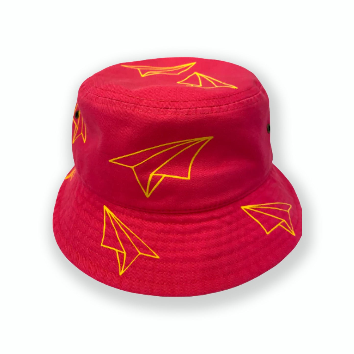 Japanese Origami Paper Plane Bucket Hat - Hot Pink