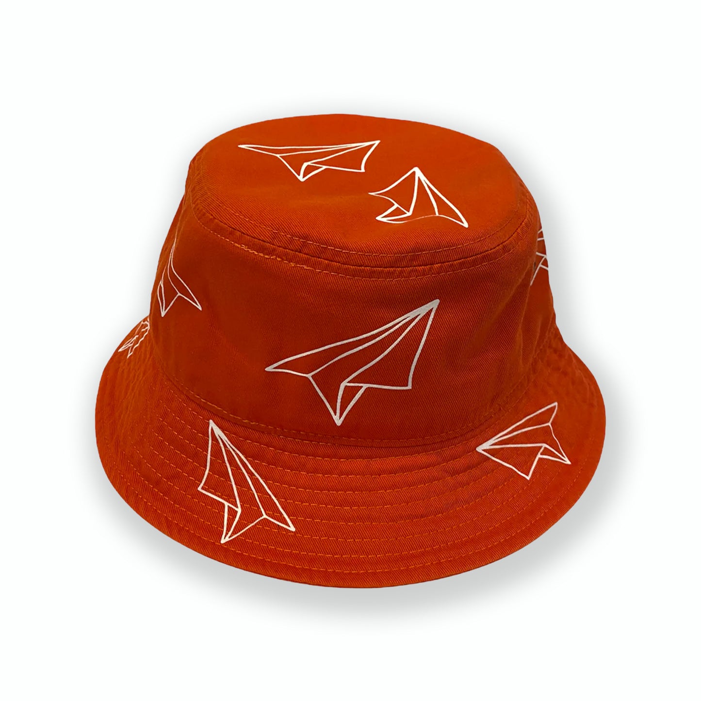 Japanese Origami Paper Plane Bucket Hat - Orange