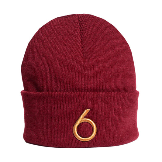 Mega 6 Beanie_Red_gold