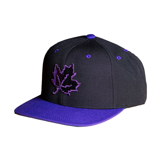 8 bit Maple Leaf - Black/Purple