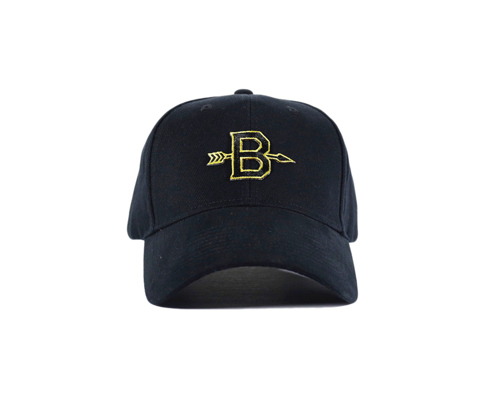 B Arrow (Black/Gold) Strapback - brimzofficial Dad Hat